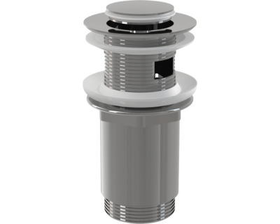 Донный клапан сифона для умывальника цельнометаллический с переливом и малой заглушкой